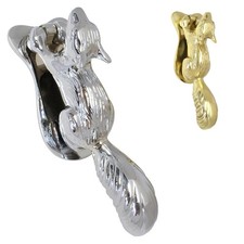 Squirrel Door Knocker Heavy Duty Solid Brass Bolt Through Fixing 6.7" High UPVC