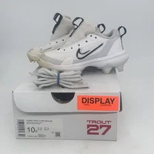 Nike Force Trout 9 PRO MCS BG Baseball Cleats White Black US 10C USED Boys