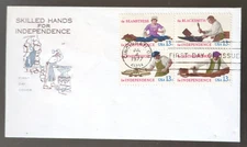13c Skilled Hands for Independence # 1717-1720 1977 FDC House of Farnam