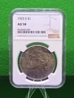 (Toner Special) 1923 S Peace Dollar $1 NGC AU58 Silver Coin San Francisco