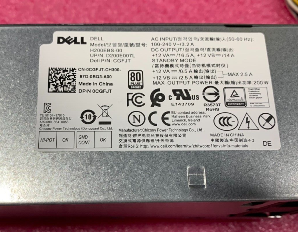 Dell H200EBS00 200W Power Supply (CGFJT) for sale online eBay