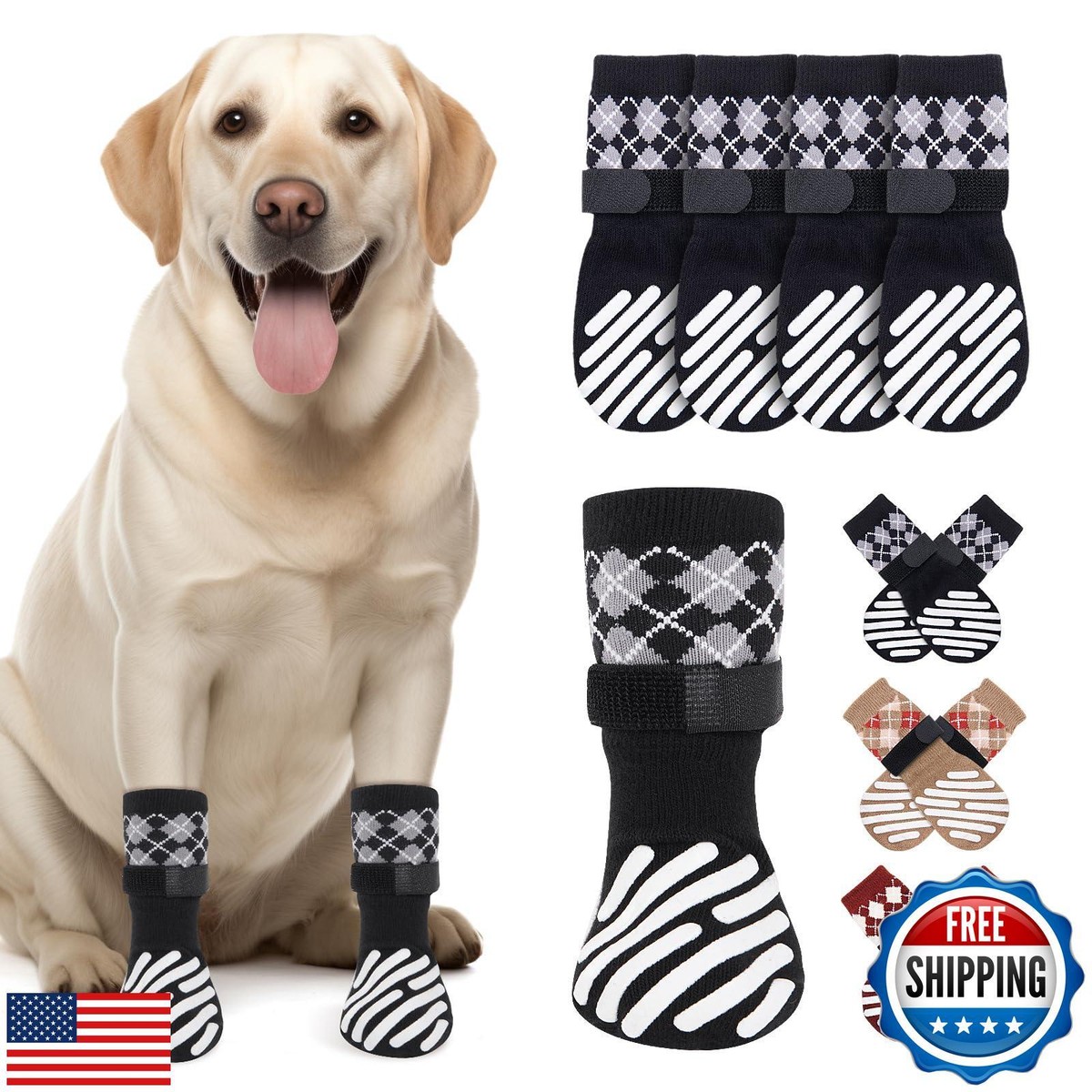 LOOBANI Dog Socks to Prevent Licking Paws Dog Socks for Hardwood