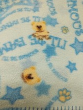 Teddy Bear Fleece Baby Blanket Blue 52" x 46"