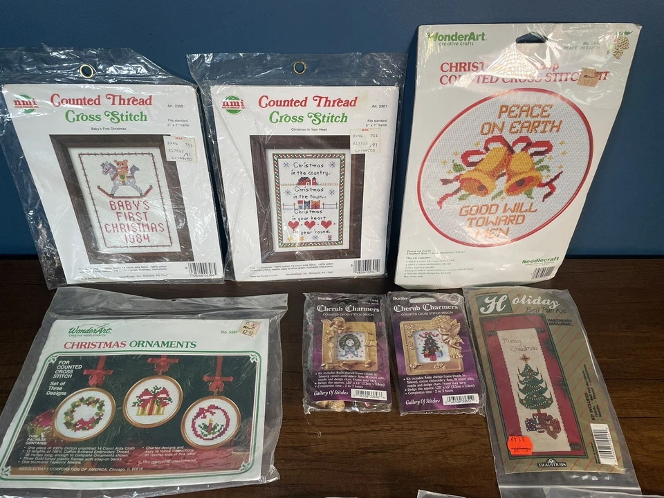 Lot of 12 Cross Stitch Pattern Books Vintage Christmas Santa - Image 3 of 4