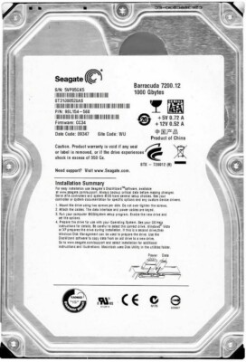 FESTPLATTE SEAGATE BARRACUDA 1TB ST31000528AS 7200U/min 32MB SATA II 3.5'' Zoll