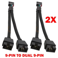 2pc 15cm Motherboard USB 2.0 9 Pin Header 1 To 2 Extension Hub Splitter Adapters