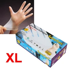 100Pcs SunnyCare Vinyl Exam Gloves Powder Free (Latex Nitrile Free) 🔥🔥🔥🔥 XL
