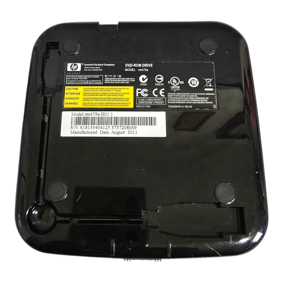 HP Top-Load DVD-ROM External Drive Model: rm475e NO CABLES - TESTED & WORKING! - Image 3 of 4