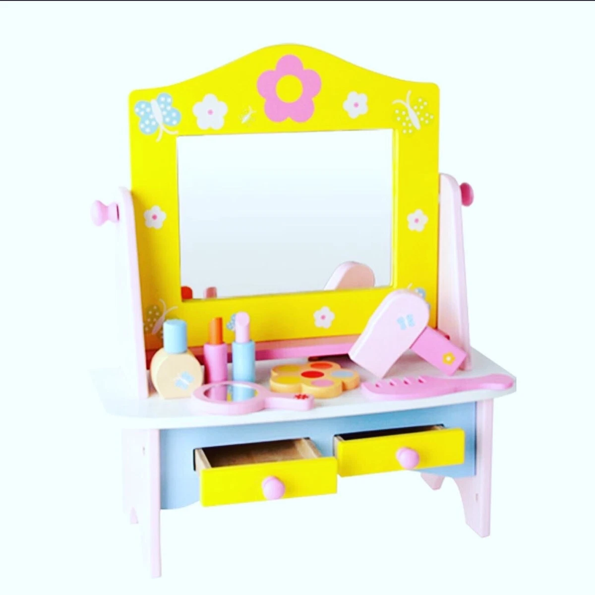Wooden Butterfly Dresser Toy. Pretend Play accessories and Make Up Girls Toy