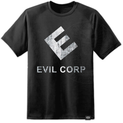 Mr Robot - Evil Corp Distressed Logo Style T Shirt FSociety Hacker Collective TV