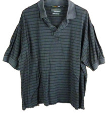Greg Norman Men's Black / Gray Striped Polo Shirt Size L