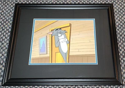 1960s MGM CHUCK JONES TOM & JERRY PRODUCTION ANIMATION CEL OF TOM FRAMED ON OBG - Image 1 of 2