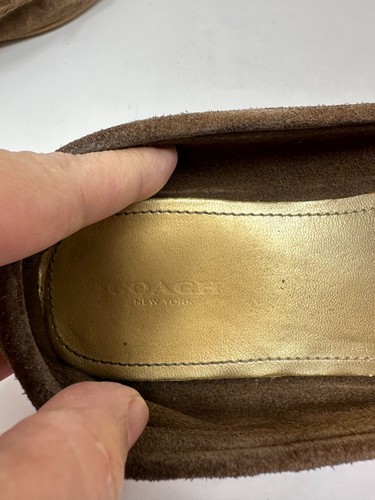 COACH Fortunata Brown Soft Suede Leather Driving Moc Flat Loafers Size 8 B EUC - Picture 10 of 14