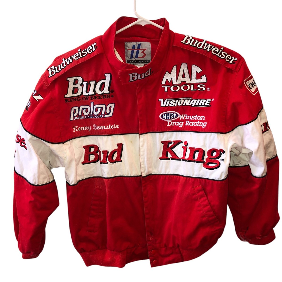 Vintage Budweiser Mens Size XL Red Kenny Bernstein Bud King