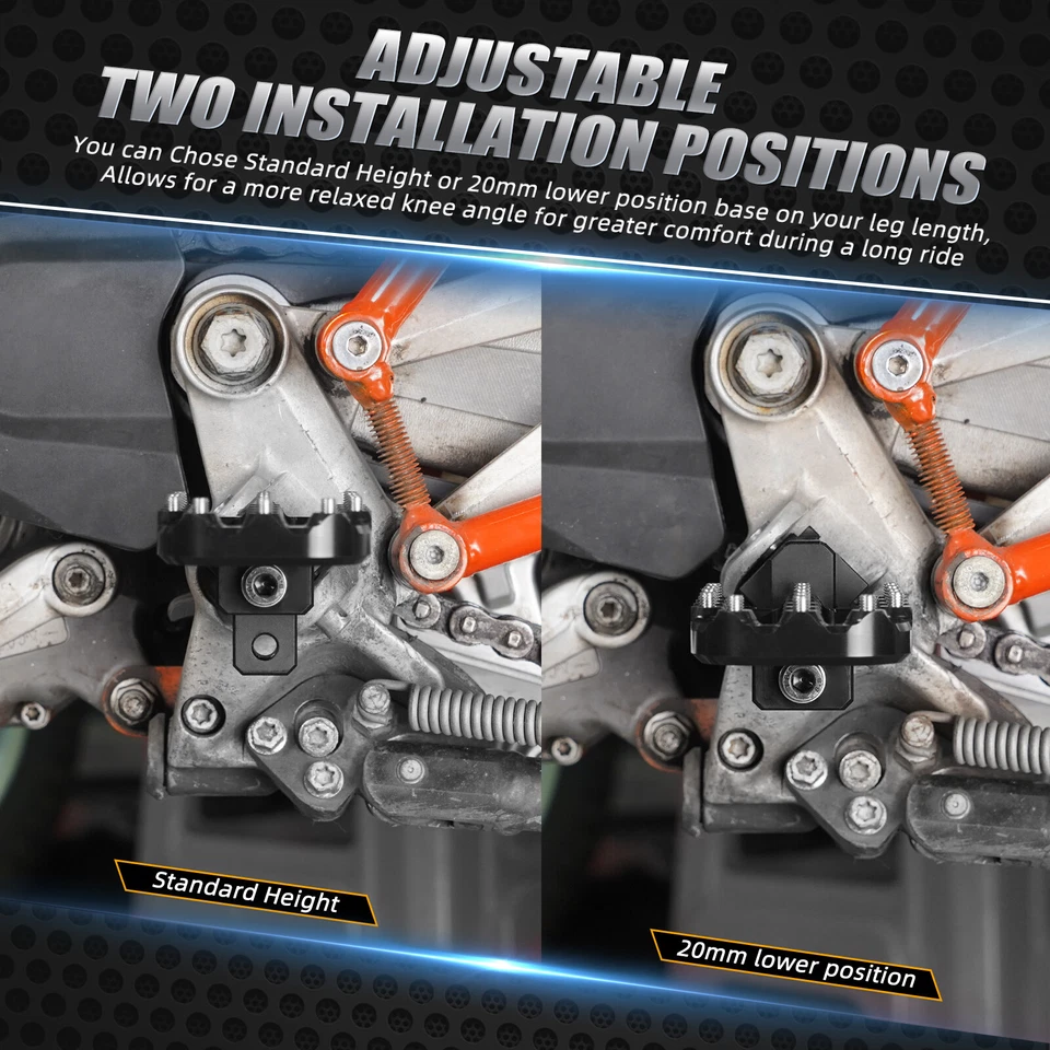 Espalda ancha ajustable anodizada para KTM 950 990 Adventure/Supermoto 2002-2014 Foto 2 de 4