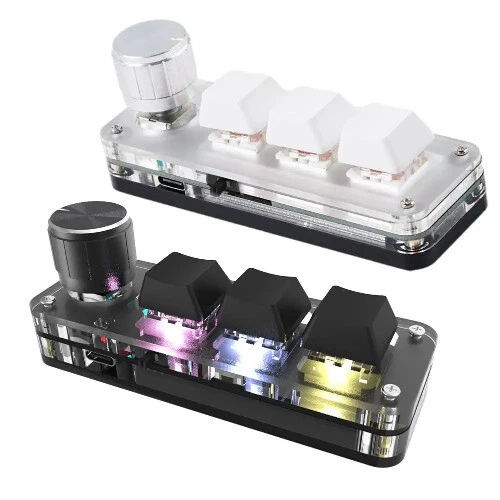 RGB Wireless Mechanical Keyboard with 3 Programmable Keys, 1 Knob, 2.4G and Bluetooth Connectivity