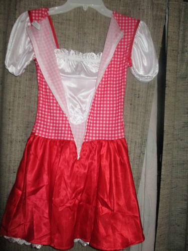 8-10 M SUIT YOURSELF RED CHECK SWISS MAIDEN DRESS GIRL CHILD HALLOWEEN COSTUME - Picture 7 of 9