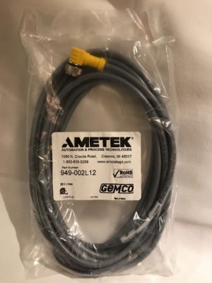 Ametek Gemco Cable Assembly Part 949002L12 Cable  NEW
