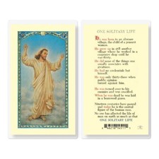 One Solitary Life - Laminated Holy Card