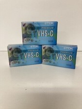 TDK PREMIUM VHS-C COMPACT CAMCORDER VIDEO CASSETTE TAPE 30 MIN SEALED LOT OF 3