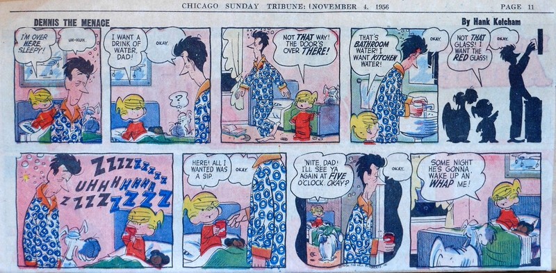Dennis the Menace by Hank Ketcham - full color Sunday comic page - Nov. 4, 1956