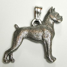 Boxer Pendant Dog Harris Fine Pewter Made in USA jewelry