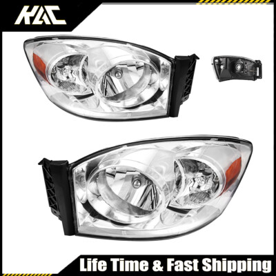 2pc Headlight Assemblies Front For 2009 Dodge Ram 2500 3500 4500 5.7/6.7L Chrome