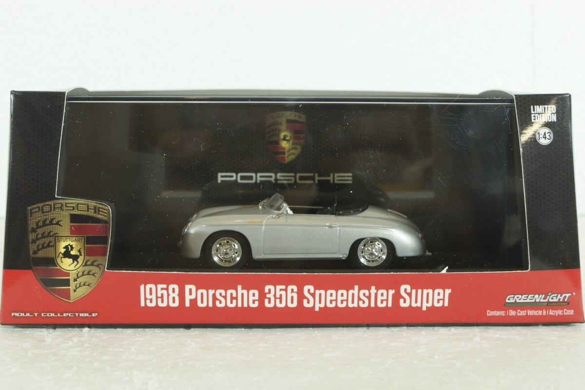 Miniature Greenlight 1/43 - Porsche 356 Speedster Super 1958 Argenté (réf 86597)