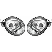 Design Scheinwerfer Passend FüR VW Beetle Baujahr 1998-2005 Klarglas/Chrom