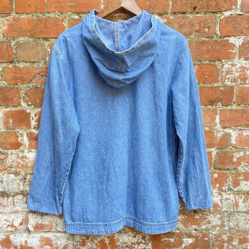 Blassport Vintage Denim Jacket Women’s Small Hooded Bill Blass Blue Fade 90’s - Picture 6 of 18