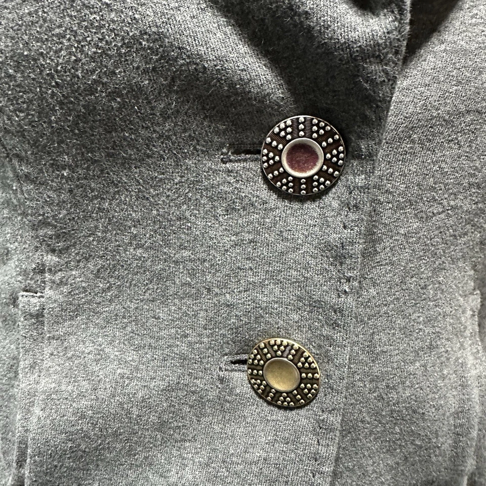 Leifsdottir Anthropologie Blazer Sz M Gray Knit Structured Tulip Shoulder Jacket - Image 2 of 4