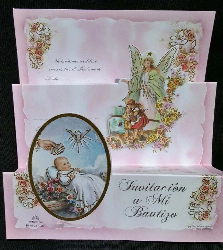 10 Invitaciones de,A Mi Bautizo (Invitaciones de Bautizo al Bautismo Español) Favores Foto 2 de 4