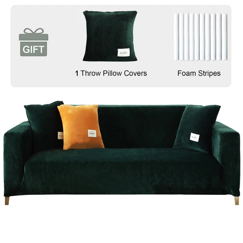 1/2/3/4 Sitzer Samt Sofabezug L Form Ecksofa Stretch Sofa Überzug Couchbezug DE - Bild 34 von 74