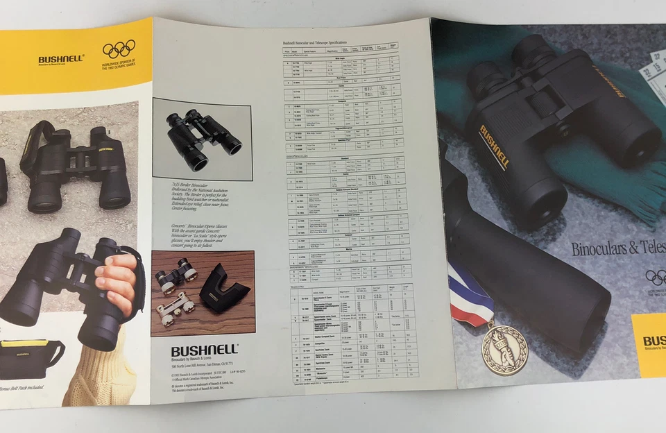 1992 Bushnell Sports Optics Catalog Flyer Scopes Binoculars Telescopes Olympics - Image 4 of 4