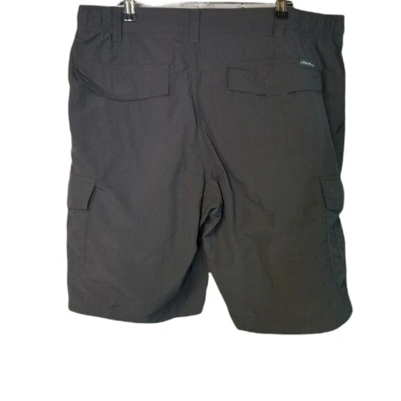 Eddie Bauer gray nylon outdoor hiking quick dry cargo shorts L