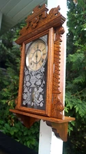 Antique C 1890 Seth Thomas Gingerbread Wall Clock RUNS GREAT - CLEANED - VIDEO