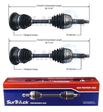 Pair of Front CV Axle Shaft Assies SurTrack Set for Cadillac Oldsmobile FWD