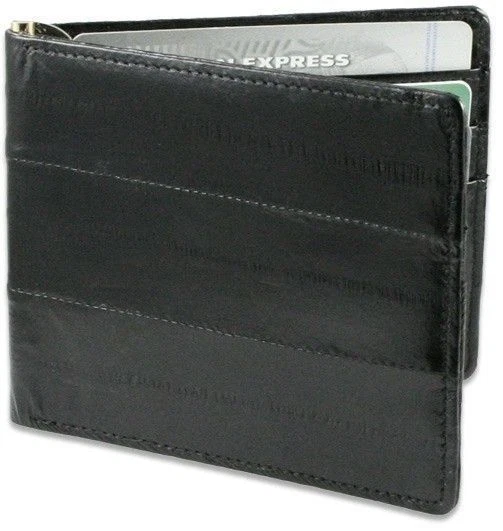EEL SKIN Leather Men's Spring type Money Clip Bifold Slim Thin Wallet Holder New - Image 3 of 4