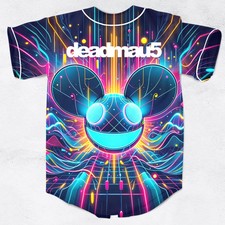 *Custom Name* Deadmau5 neon colors rave Baseball Jersey for EDM Festivals Gift