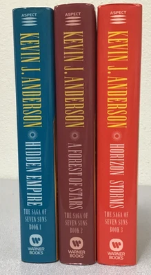 Kevin, J Anderson, “The Saga Of Seven Suns”Books 1-3 Hardcover HCDJ - Image 1 of 4