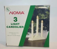 Vintage NOMA 3 Light Candolier Window Electric Plastic Drip Candle  USA 