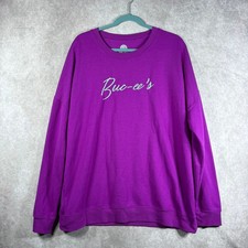 Buc-ees Sweatshirt Mens Large Purple Fleece Pullover Crew Neck Embroidered Logo