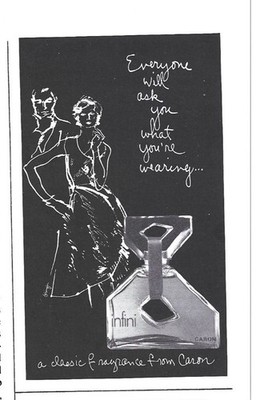 Print Ad Infini Perfume Caron Vintage 1970s Advertisement Fragrance