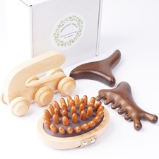 4Pcs Wood Therapy Massage Tools Lymphatic Drainage Massager Wooden Massager B...