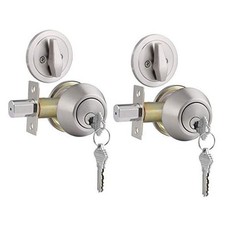 2 Keyed Alike Single Cylinder Deadbolts 2 Pack Satin Nickel Single Deadbolt