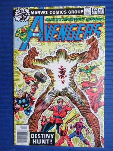 AVENGERS # 176 - (FINE) -DESTINY HUNT-POWERMAN-SCARLET WITCH-THOR-CAP AMERICA