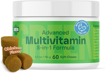 New 8-in-1 Advanced Dog Multivitamins 60 Soft Chews   Omega-3, Joint, Skin & Dig