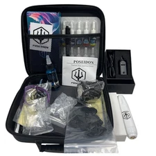 Poseidon Professional Tattoo Kit With Wireless Pen Ink Set & Carrying Case  C261