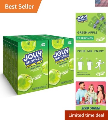 Convenient Green Apple Drink Mix Pack of 12   72 Servings, Sugar Free Delight!