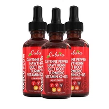 Cayenne Pepper Supplement Liquid Drops + Hawthorn Berry-Three bottles